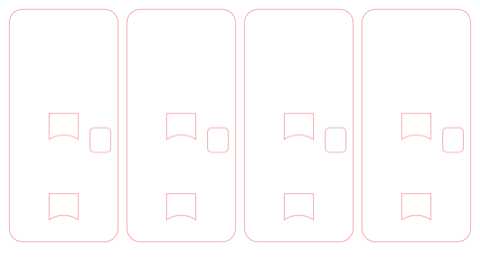 4 Up 3x6.5 with Middle Cutouts