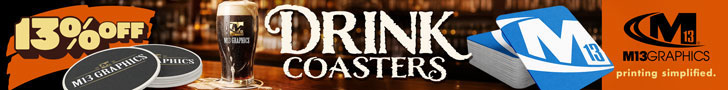 Current Special: 13% Off Drink Coasters